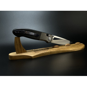 BLACK MIRROR ексклюзивний складний ніж ручної роботи майстра СЕРГІЯ ЖУРБИ, Сталь ZDP -189 67 HRC. Photo 3